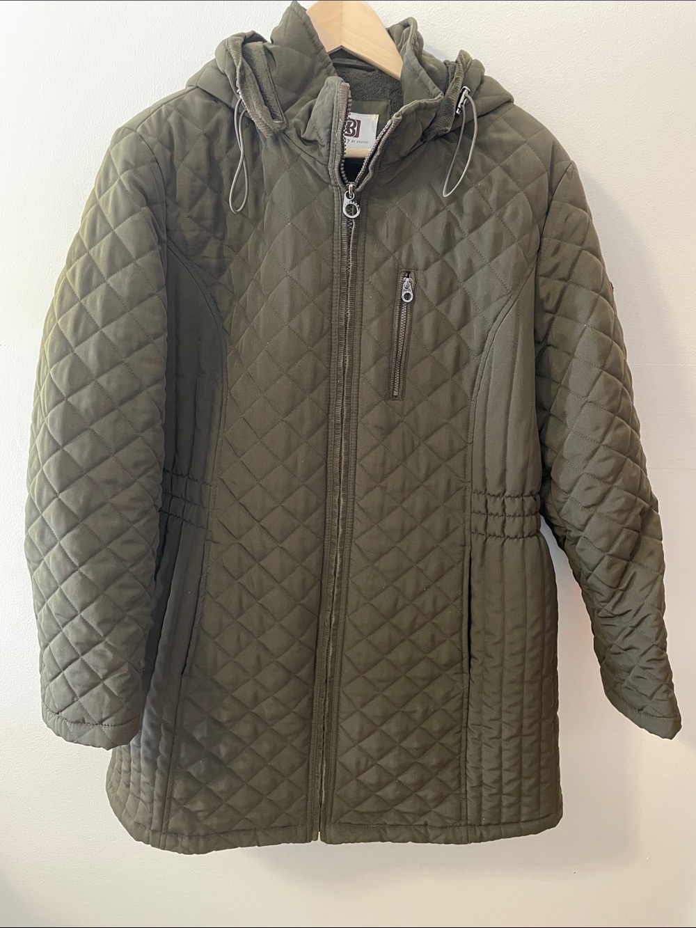 Women’s Deep Green Plus Size Quilted Winter Coat